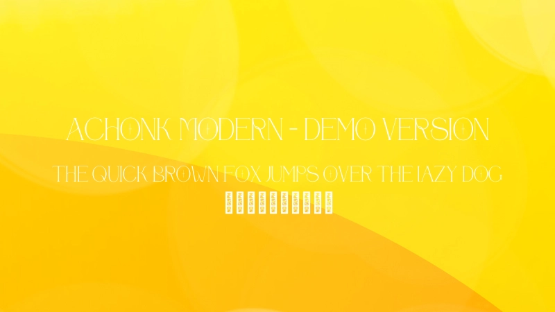 Achonk Modern – Demo Version