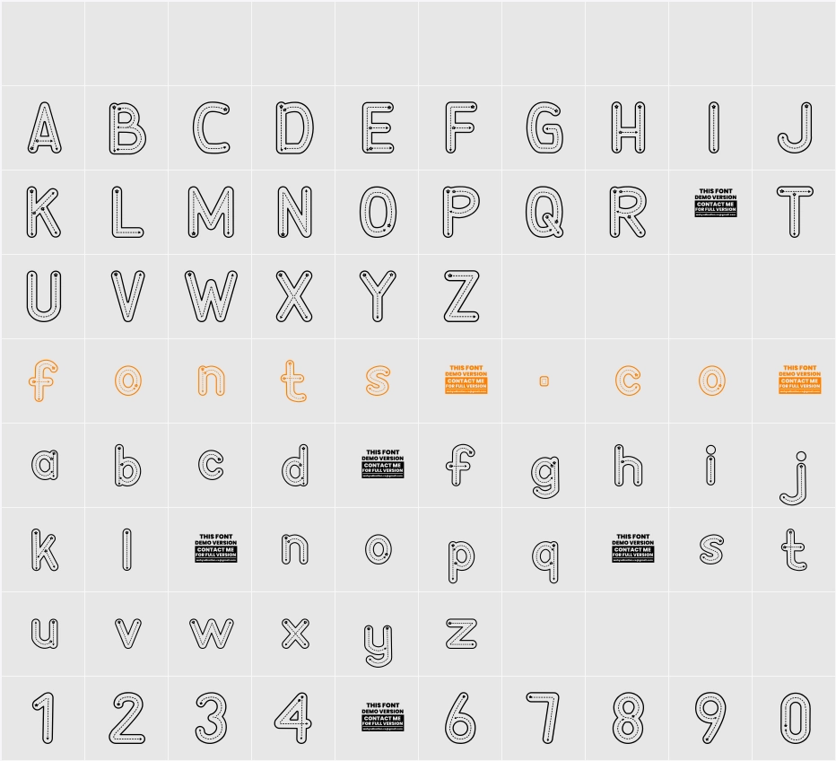 ABJAD  STARS KID LINE ARROW Character Map