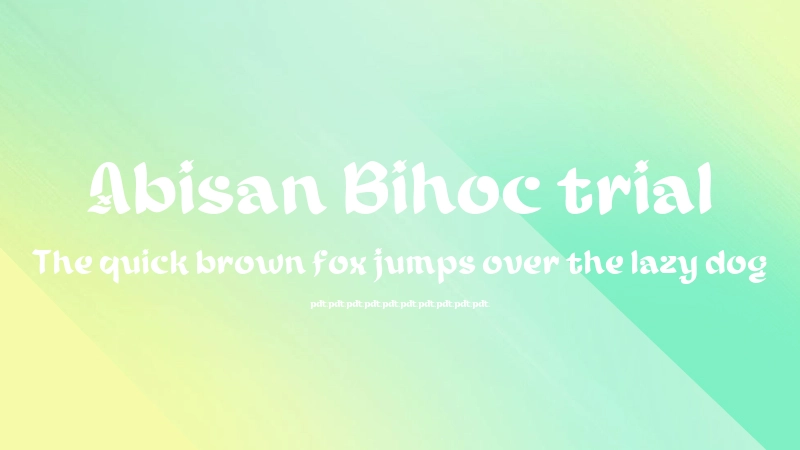 Abisan Bihoc trial Font Preview Image