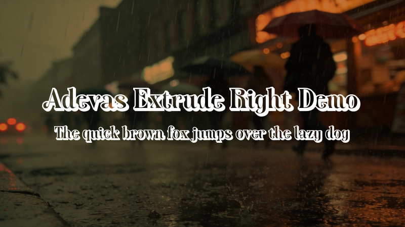 Adevas Extrude Right Demo Font Preview Image