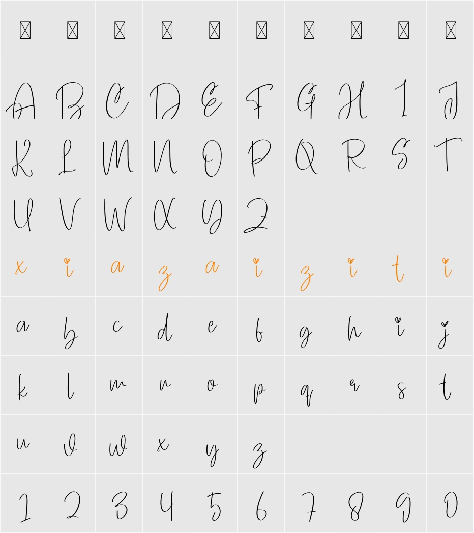 Digital Paper Character Map