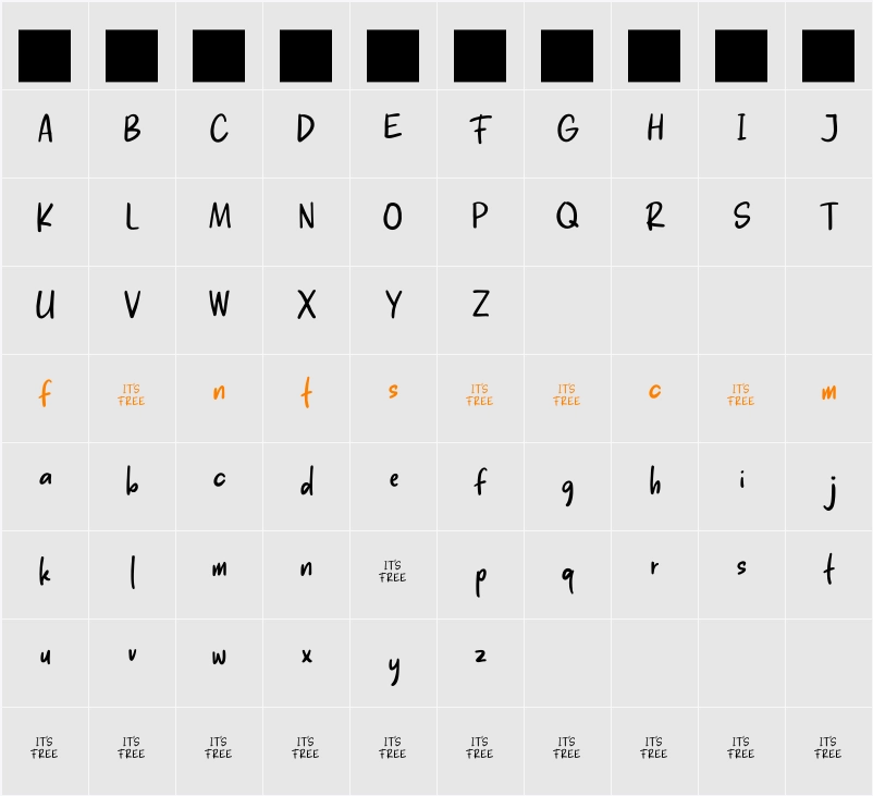Aesthetic Scratch Character Map