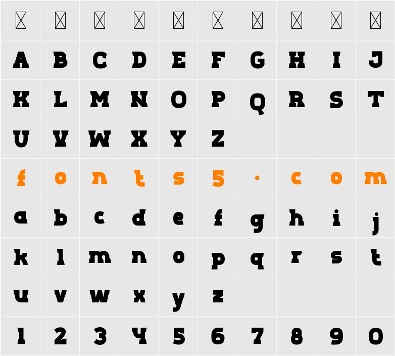 Aero Sans Black Character Map