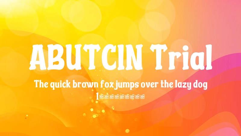 ABUTCIN Trial Font Preview Image