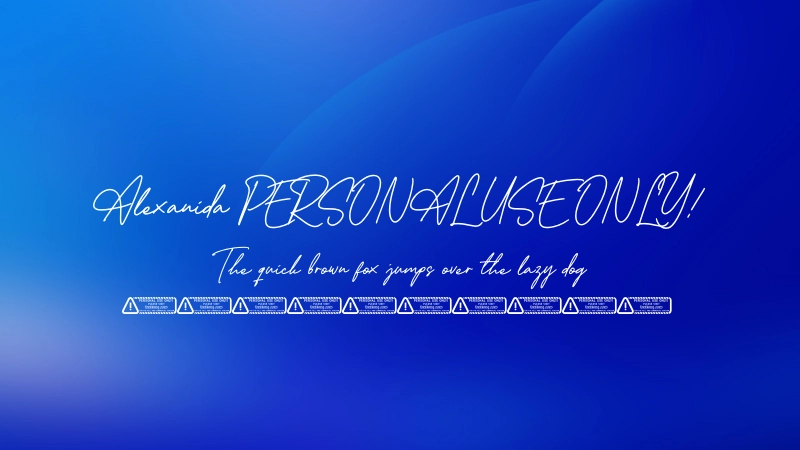 Alexanida PERSONAL USE ONLY! Font Preview Image