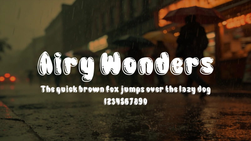 Airy Wonders Font Preview Image