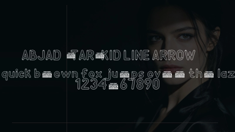 ABJAD  STARS KID LINE ARROW Font Preview Image