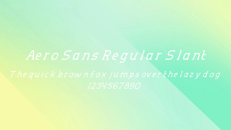 Aero Sans Regular Slant Font Preview Image