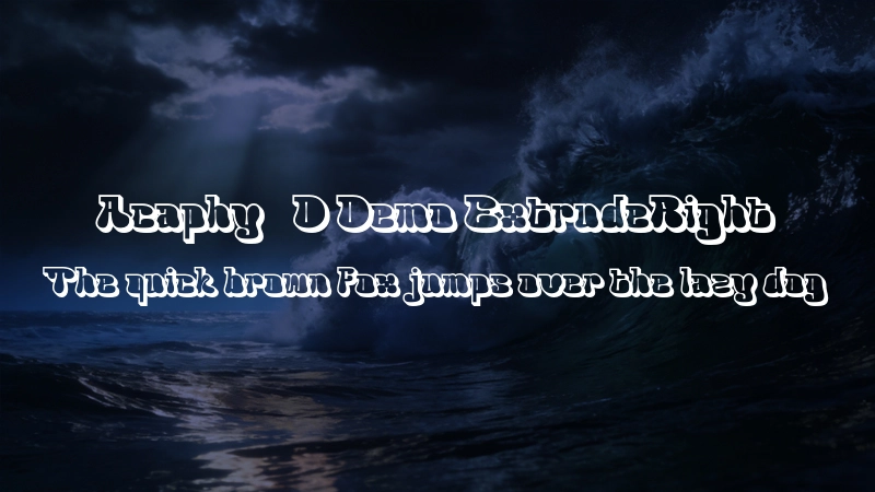 Acaphy 3D Demo ExtrudeRight Font Preview Image