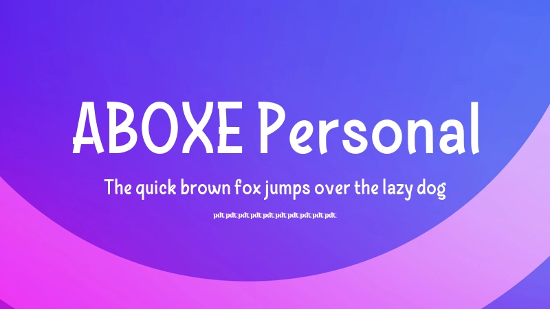 ABOXE Personal Font Preview Image