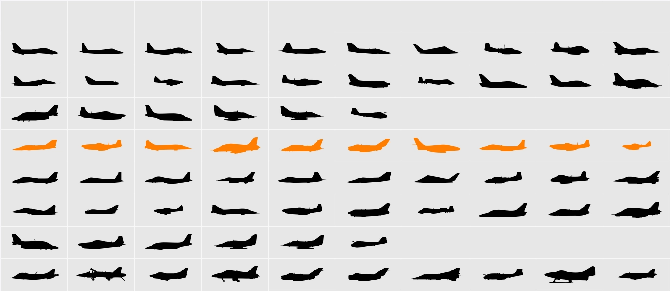 Air Force II Solid Character Map