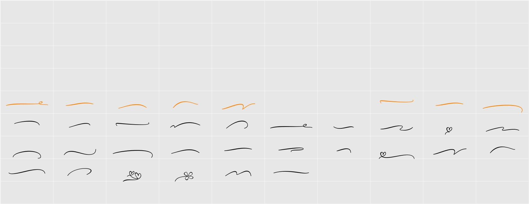 Agustine Script Extras Character Map