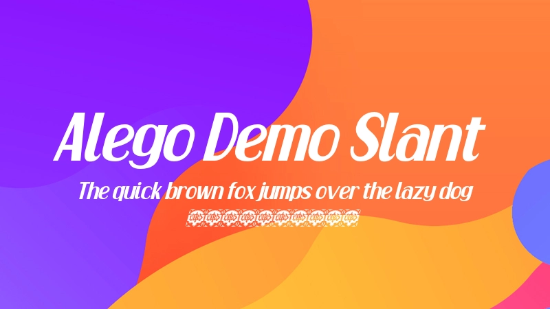 Alego Demo Slant Font Preview Image