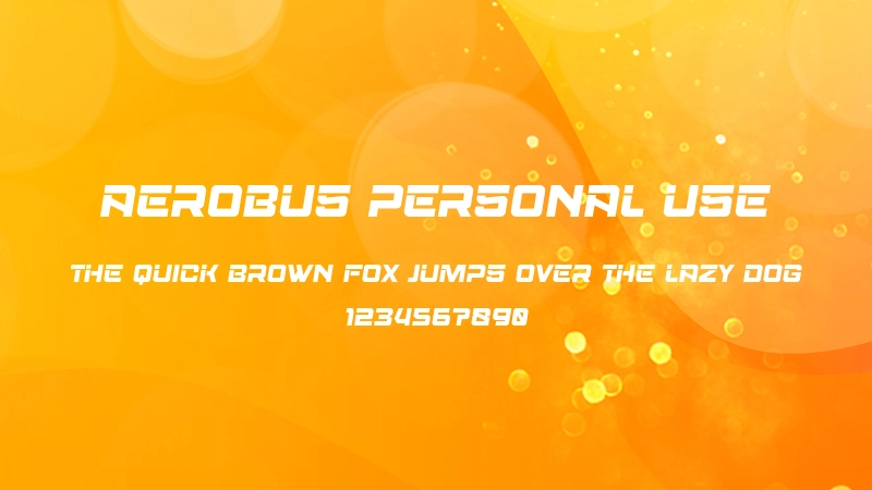 Aerobus Personal Use Font Preview Image