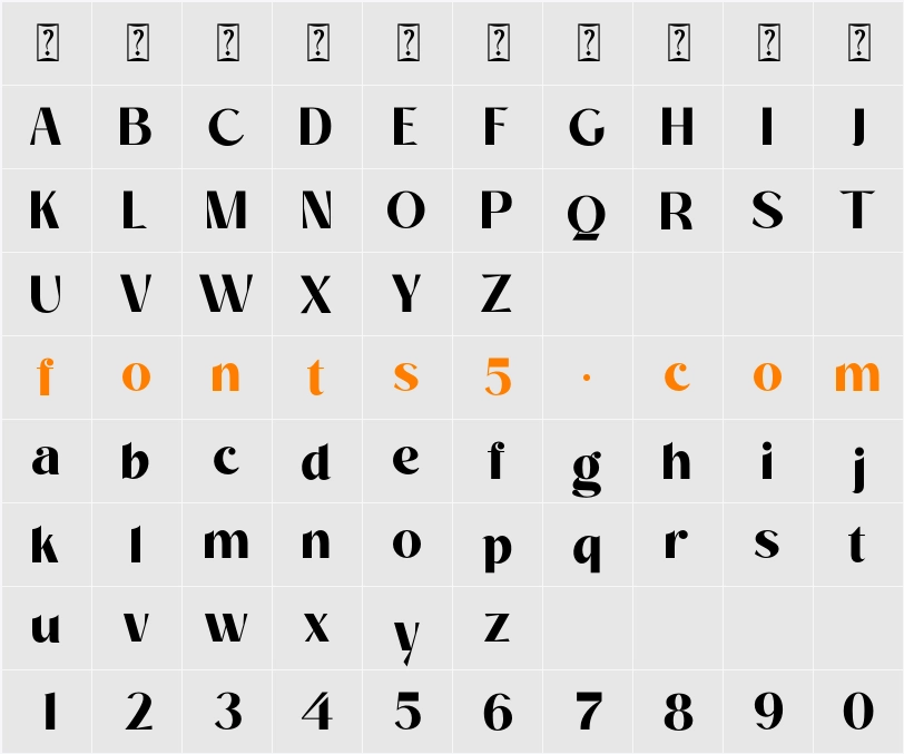 Acolate Character Map