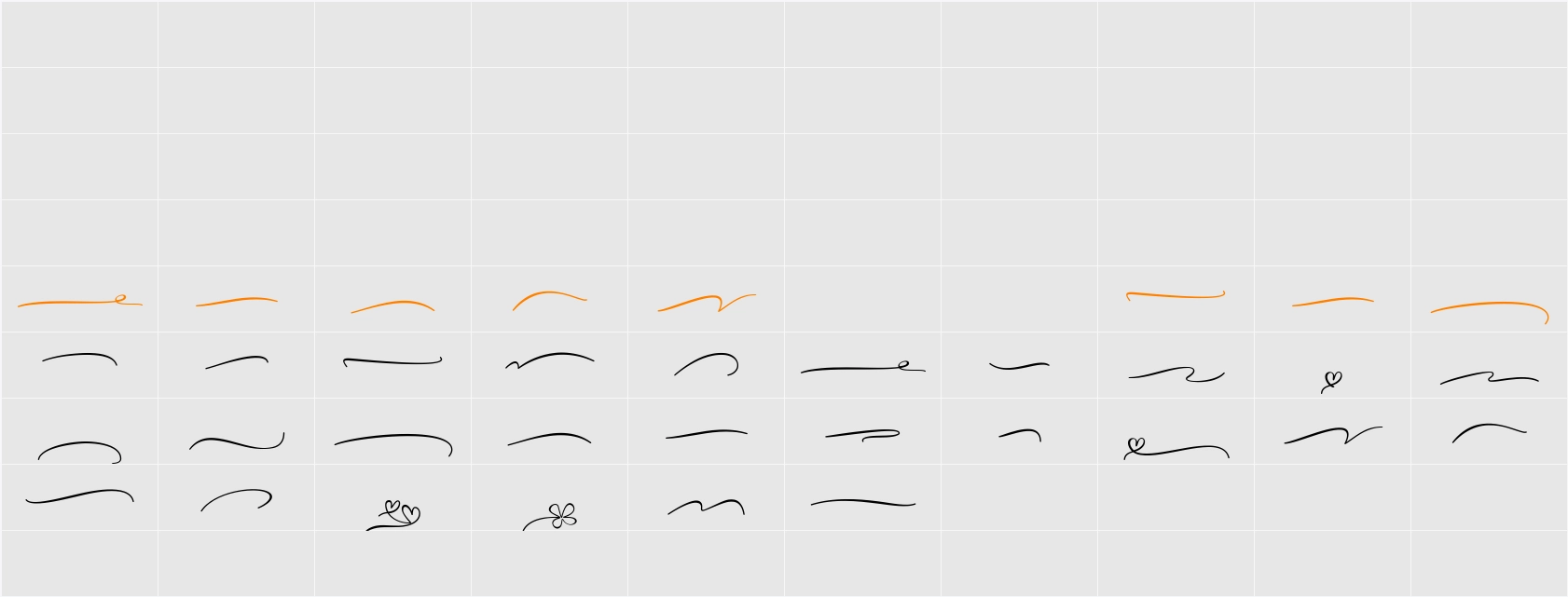 Agustine Script Extras Character Map