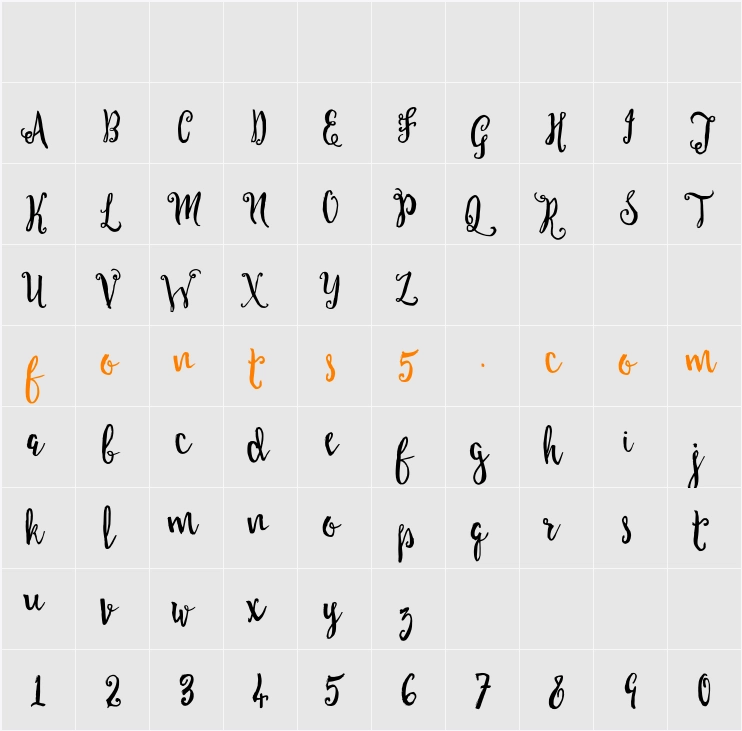 Alastrina Character Map