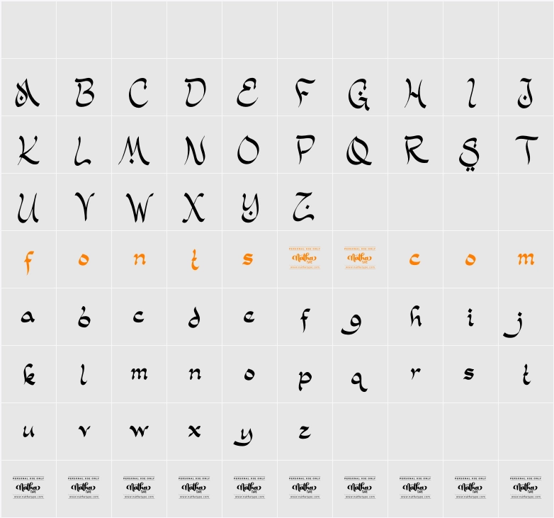 Al-Ghazalia Personal Use Character Map