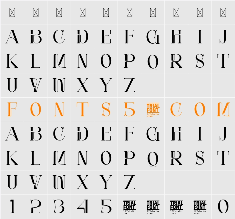 452B Sparked Demo Character Map