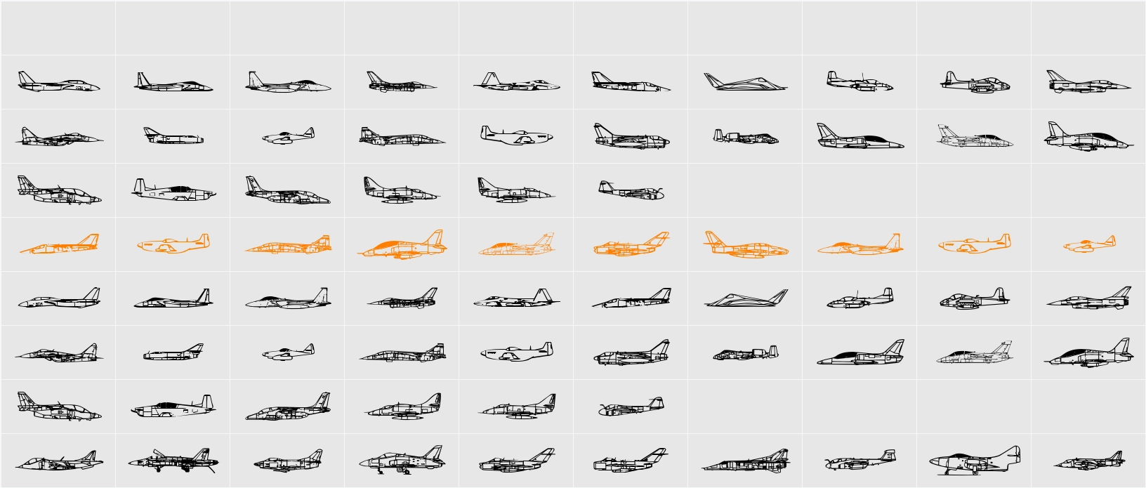 Air Force II Character Map