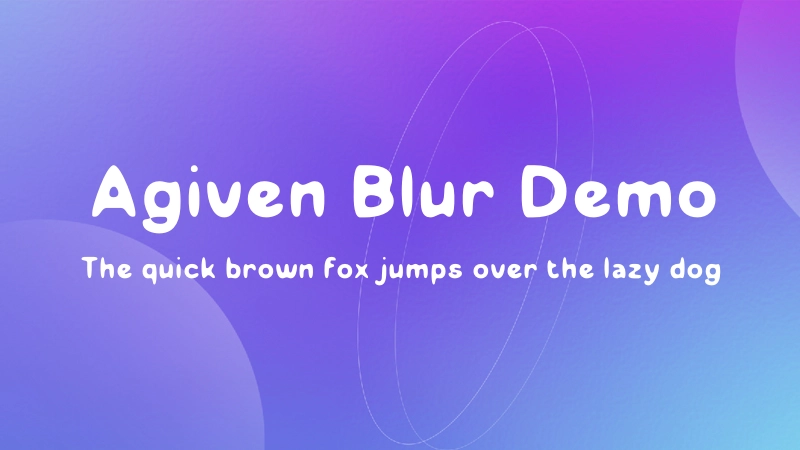 Agiven Blur Demo Font Preview Image