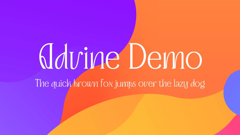 Advine Demo Font Preview Image