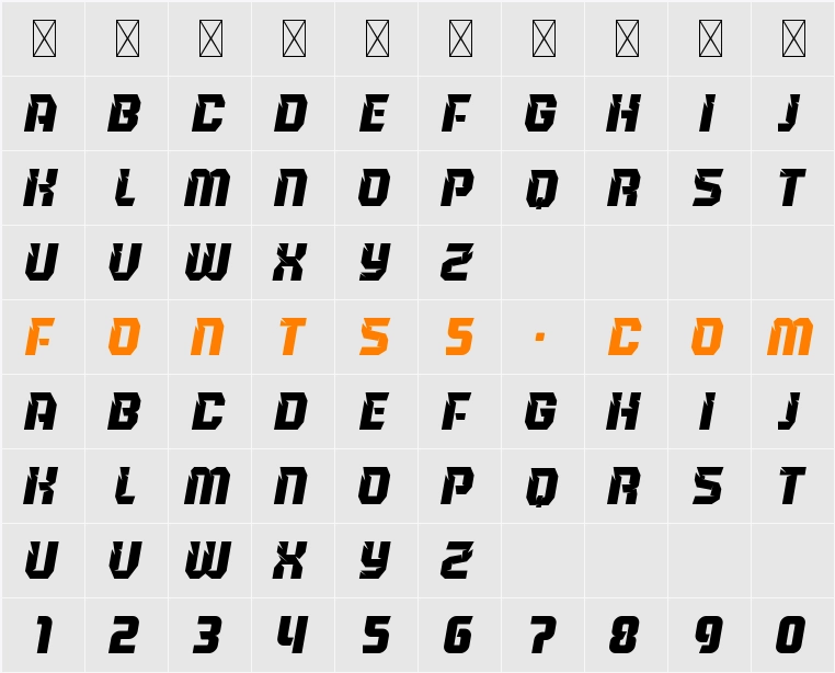 Aeroplus Personal Use Character Map