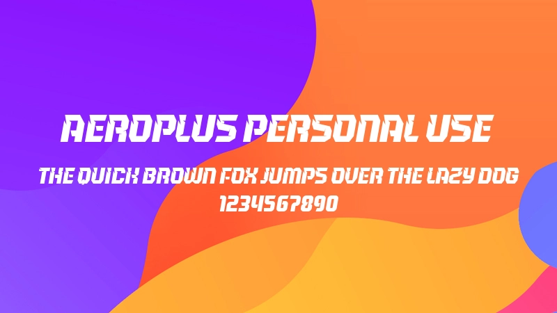 Aeroplus Personal Use Font Preview Image