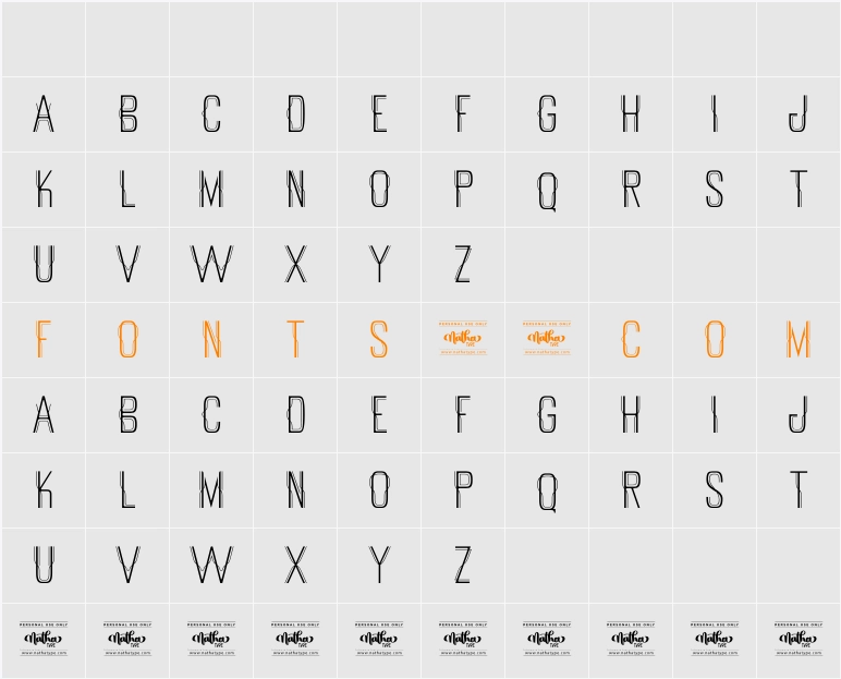 Adoreles Personal Use Character Map