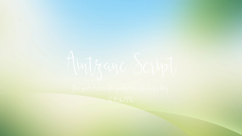 Aintzane Script Font Preview Image