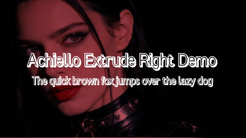 Achiello Extrude Right Demo Font Preview Image