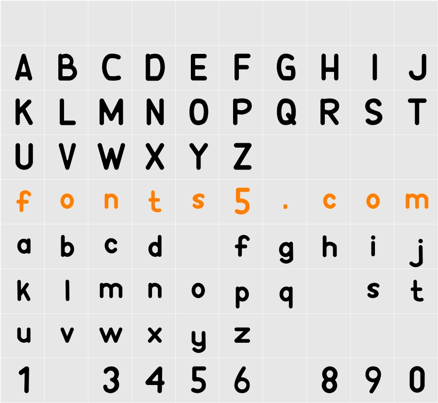 ABJAD STAR KIDS REGULAR Character Map