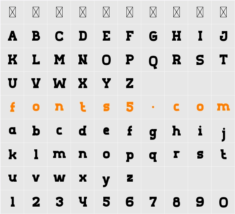 Aero Sans Heavy Character Map