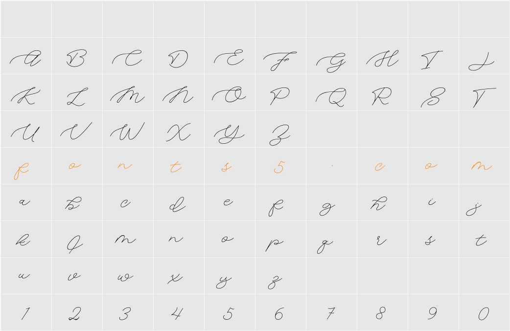 Aima Signature Character Map