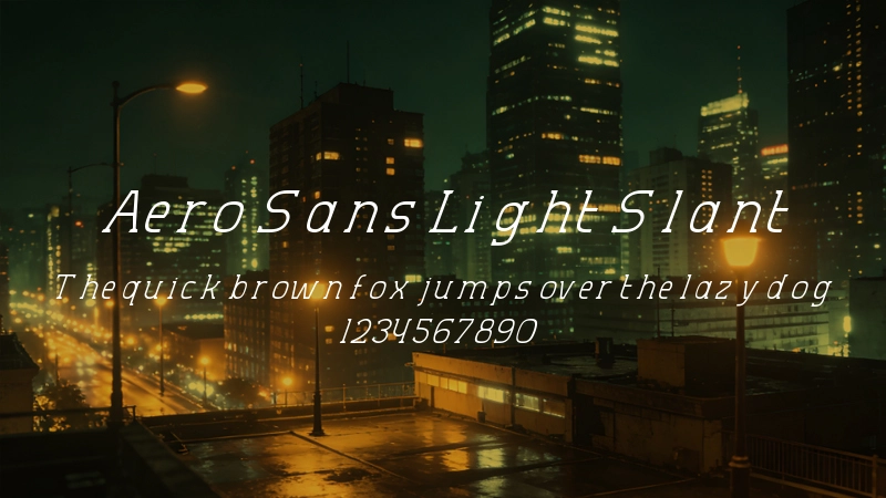 Aero Sans Light Slant