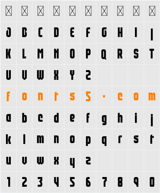 Ace Nova Personal Use Character Map