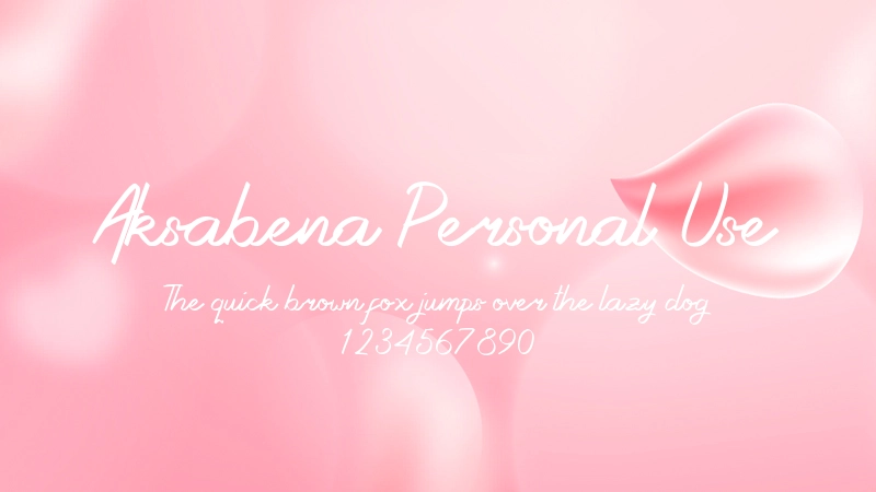 Aksabena Personal Use Font Preview Image