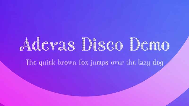 Adevas Disco Demo Font Preview Image