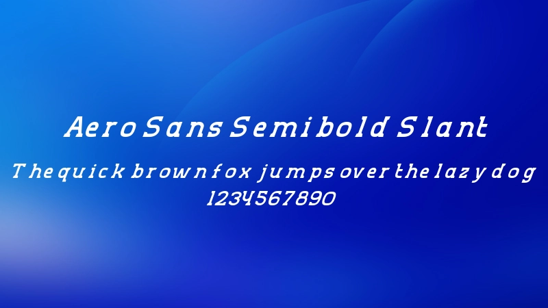 Aero Sans Semibold Slant