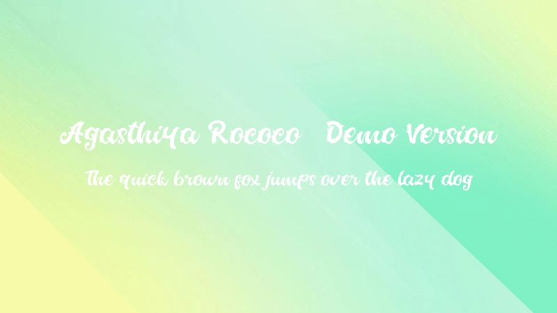 Agasthiya Rococo (Demo Version) Font Preview Image