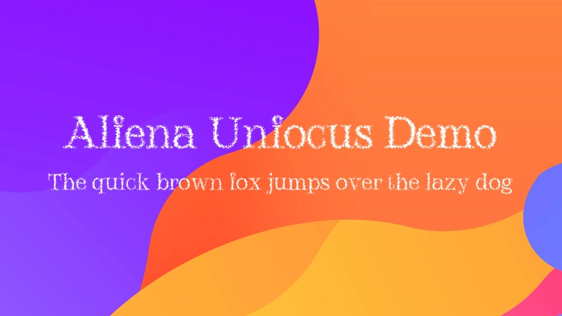 Alfena Unfocus Demo Font Preview Image