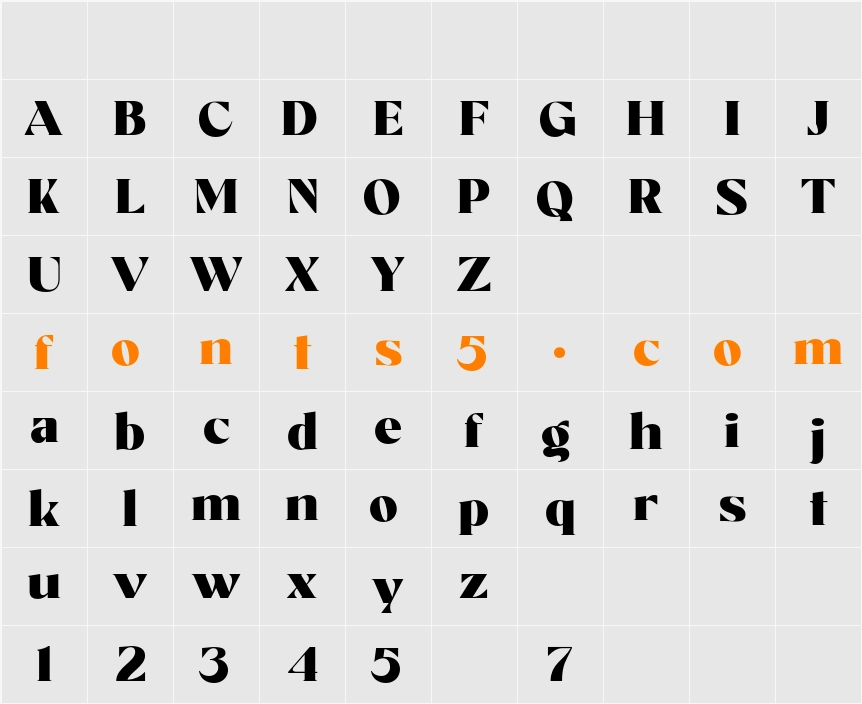 Agetta Display Character Map