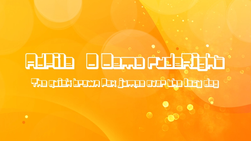 Adfile 3D Demo rudeRight Font Preview Image