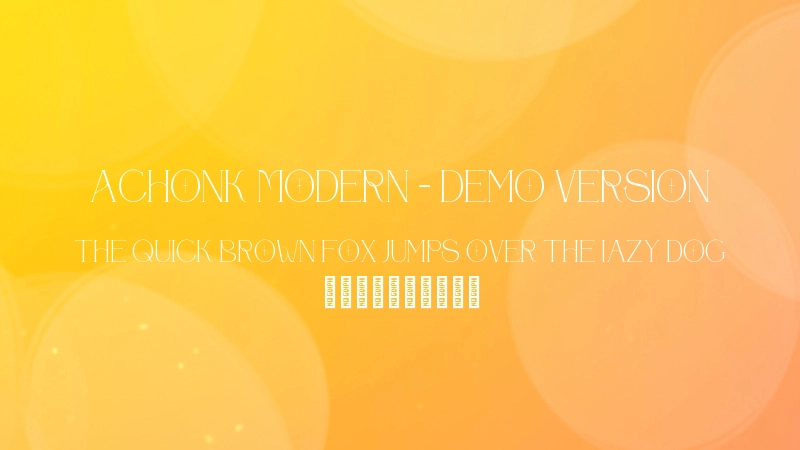 Achonk Modern - Demo Version Font Preview Image