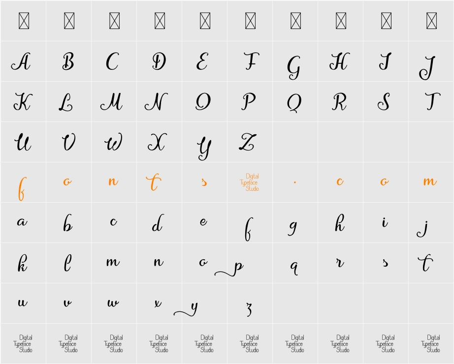 Afraty Stencil Character Map