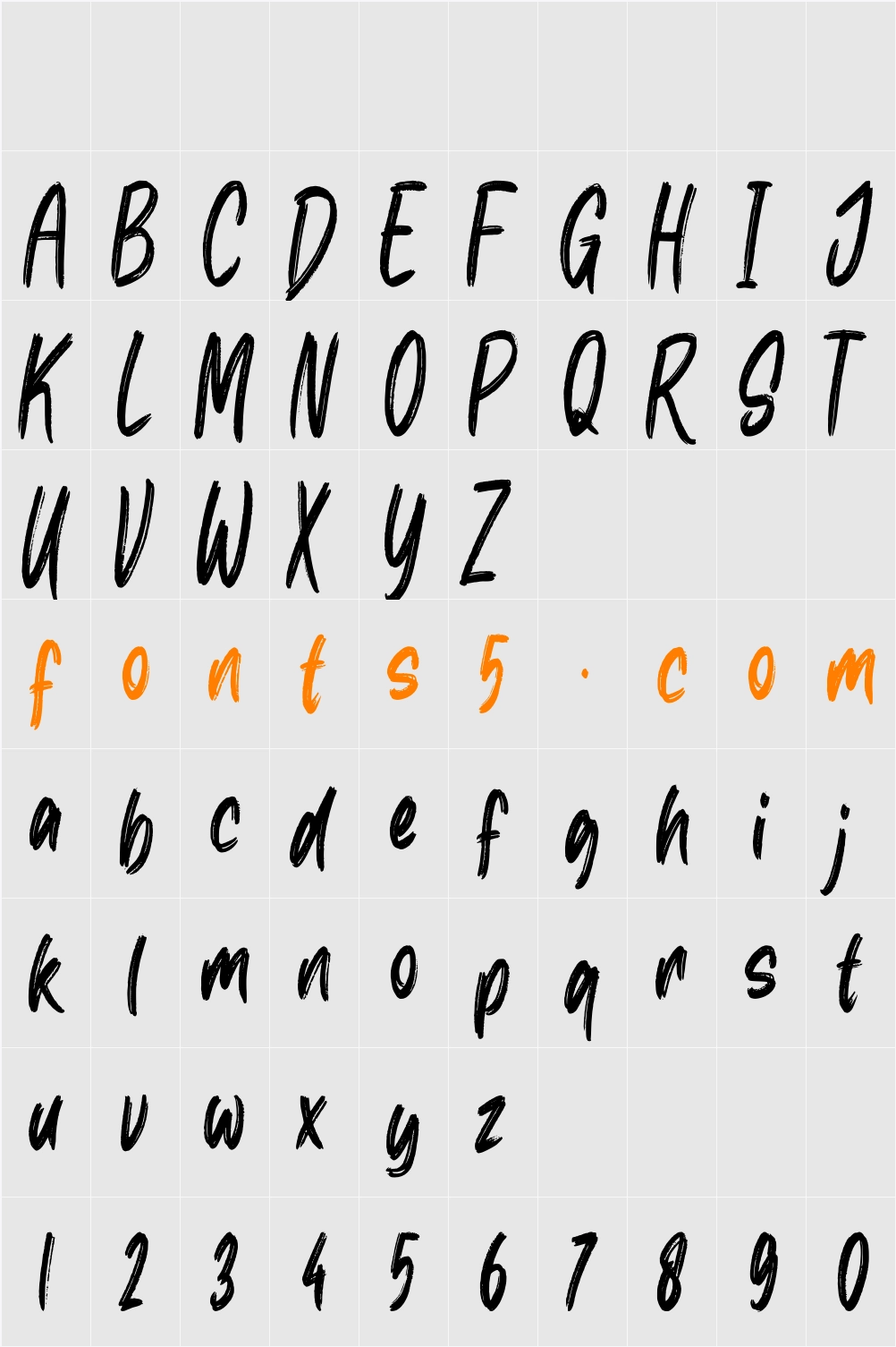 Brilliancy Brush Character Map