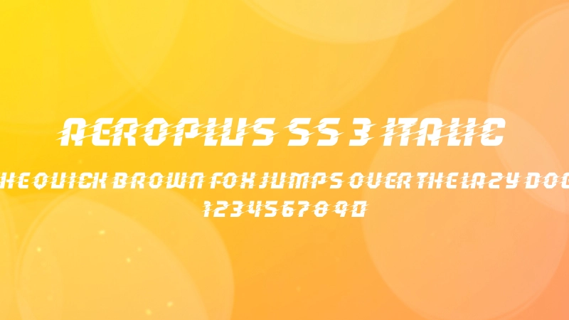 Aeroplus SS 3 Italic Font Preview Image