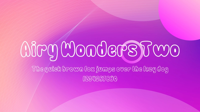 Airy Wonders Two Font Preview Image