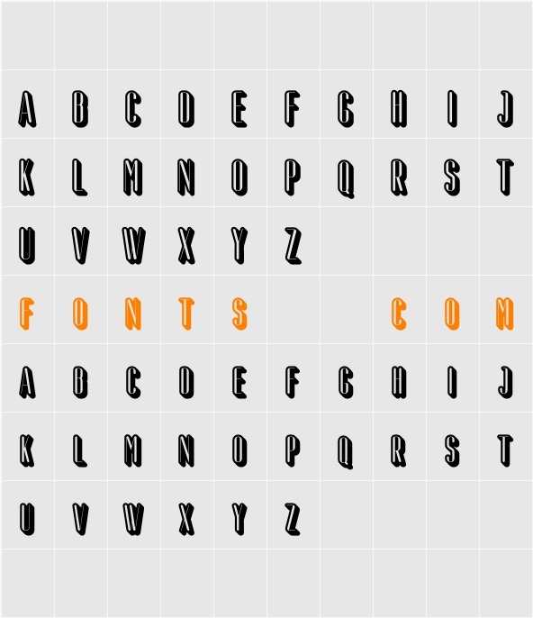 Aguero Sans Rounded 3D Demo rudeRight Character Map