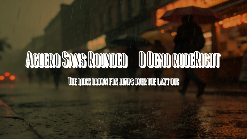 Aguero Sans Rounded 3D Demo rudeRight Font Preview Image